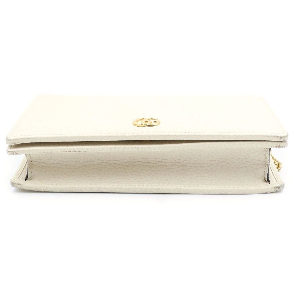 Gucci GG Marmont Chain Wallet Mini Shoulder Bag Leather White — view 4