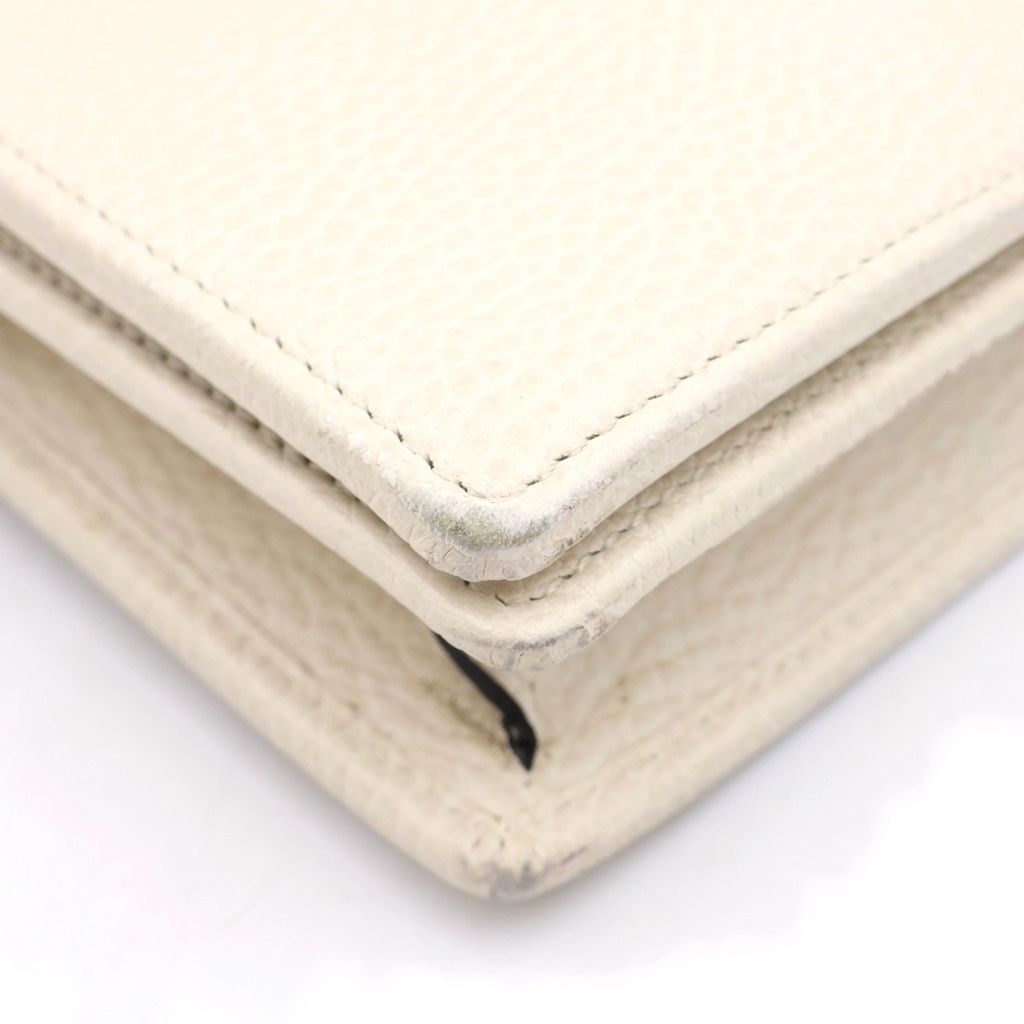 Gucci GG Marmont Chain Wallet Mini Shoulder Bag Leather White — view 6