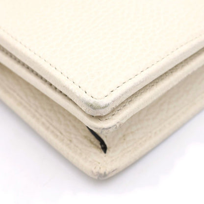 Gucci GG Marmont Chain Wallet Mini Shoulder Bag Leather White — view 6