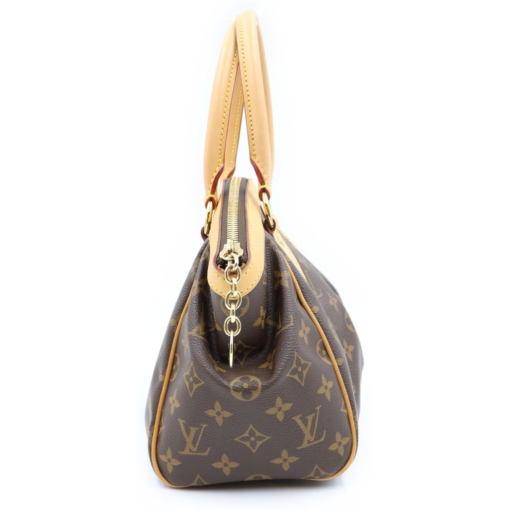 Louis Vuitton Monogram Tivoli PM Handbag Brown Leather Gold — view 3
