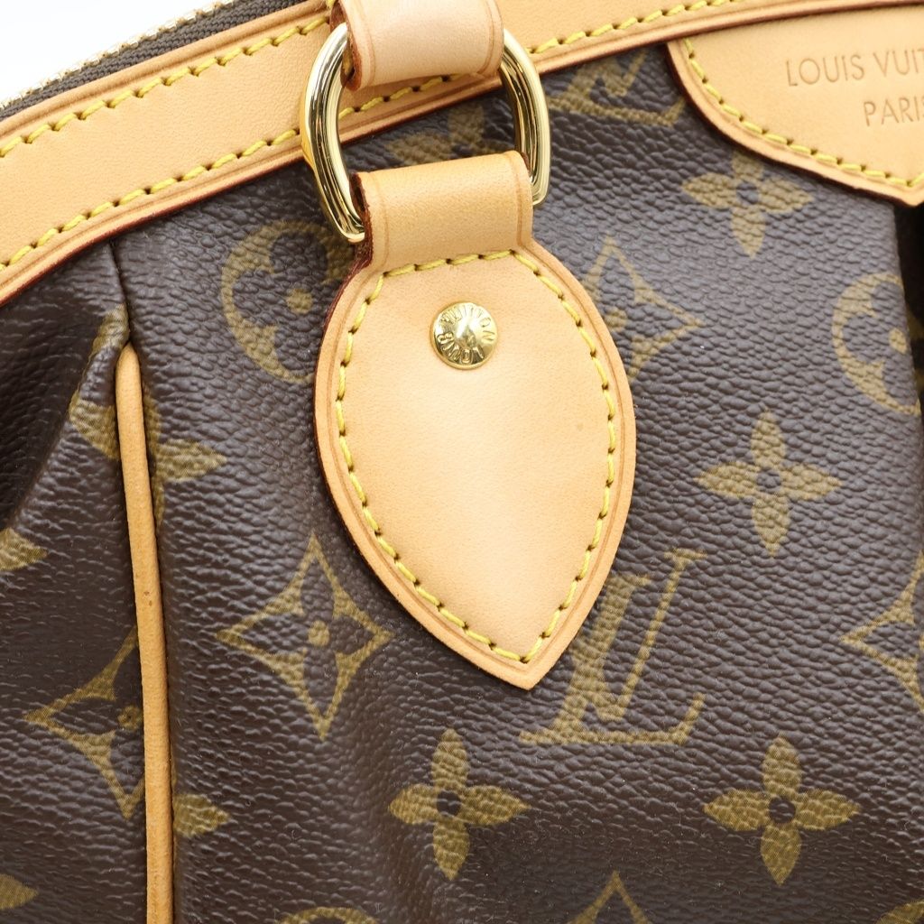 Louis Vuitton Monogram Tivoli PM Handbag Brown Leather Gold — view 7
