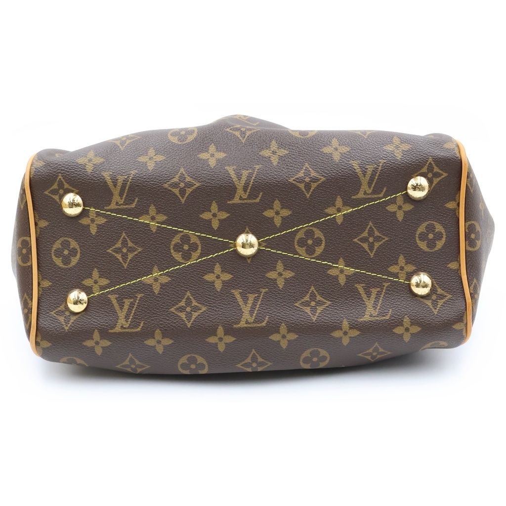 Louis Vuitton Monogram Tivoli PM Handbag Brown Leather Gold — view 4