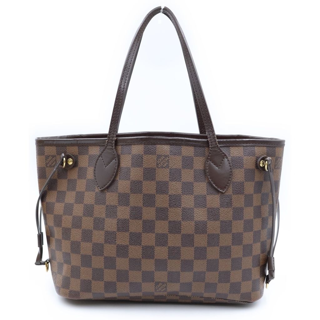 Louis Vuitton Damier Neverfull PM Tote Leather Brown