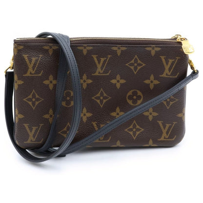 Louis Vuitton Monogram Giant Reverse Pochette Double Zip Brown Black Leather — view 2