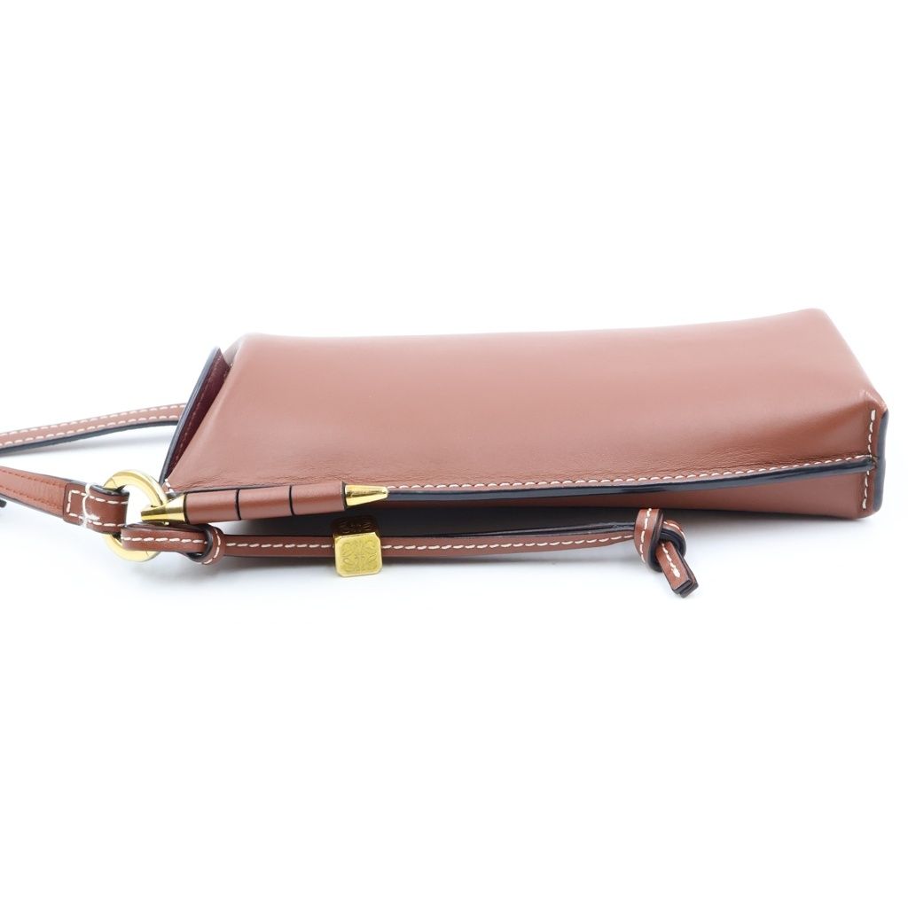 Loewe Anagram Gate Pocket Shoulder Bag Brown Leather — view 3