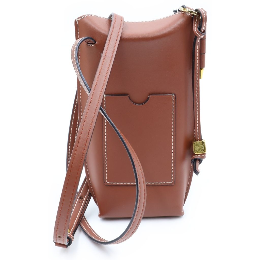 Loewe Anagram Gate Pocket Shoulder Bag Brown Leather — view 2