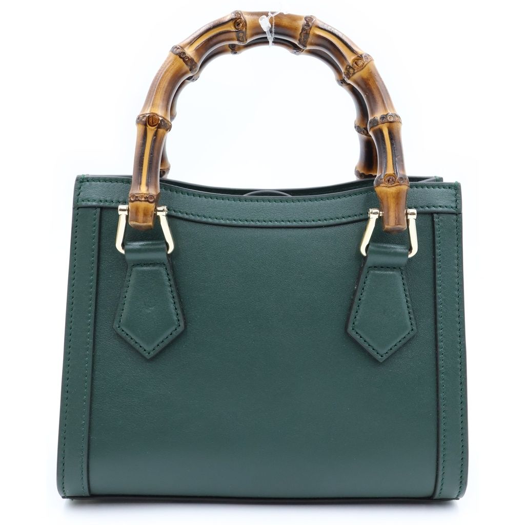 Gucci Diana Bamboo Small 2-Way Shoulder Bag Green Leather — view 2