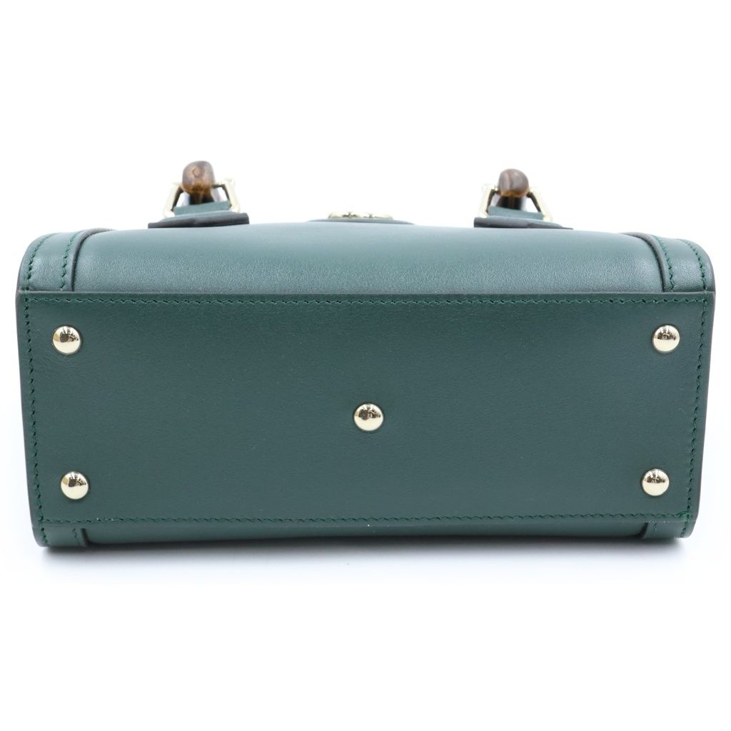 Gucci Diana Bamboo Small 2-Way Shoulder Bag Green Leather — view 4