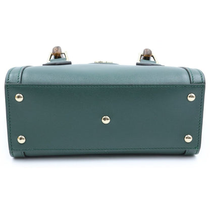 Gucci Diana Bamboo Small 2-Way Shoulder Bag Green Leather — view 4