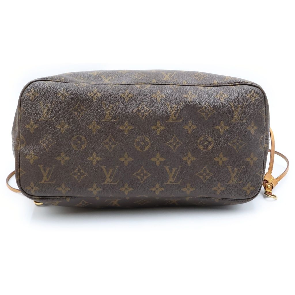 Louis Vuitton Monogram Neverfull MM Brown Leather Tote — view 4