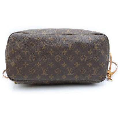 Louis Vuitton Monogram Neverfull MM Brown Leather Tote — view 4