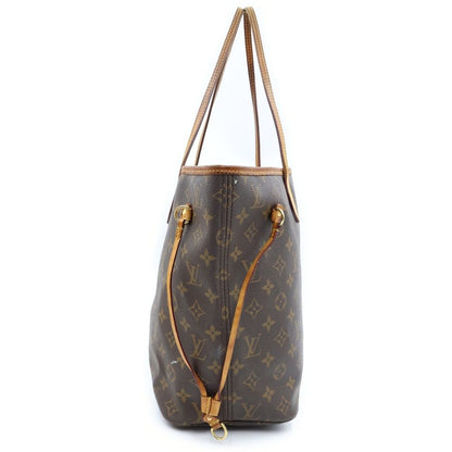 Louis Vuitton Monogram Neverfull MM Brown Leather Tote — view 3