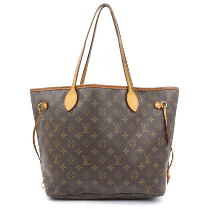 Louis Vuitton Monogram Neverfull MM Brown Leather Tote