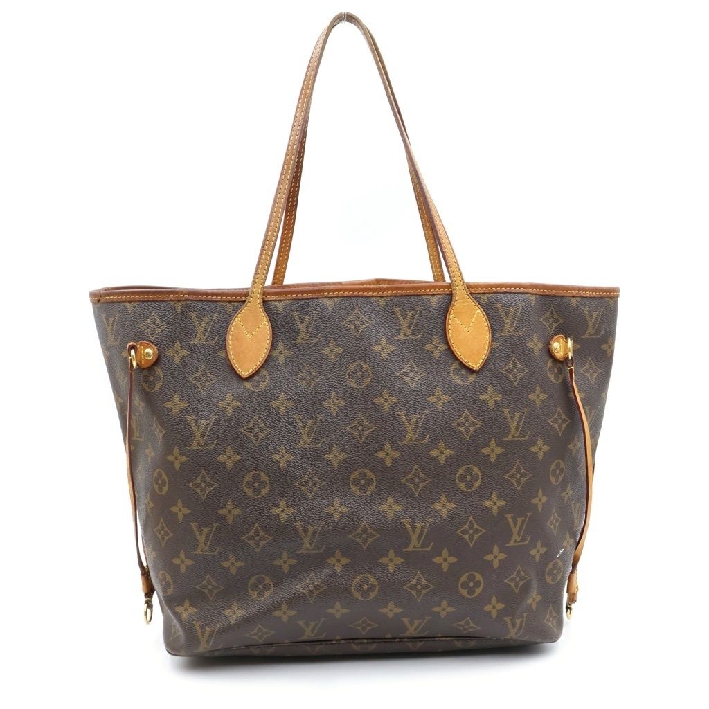 Louis Vuitton Monogram Neverfull MM Brown Leather Tote — view 2