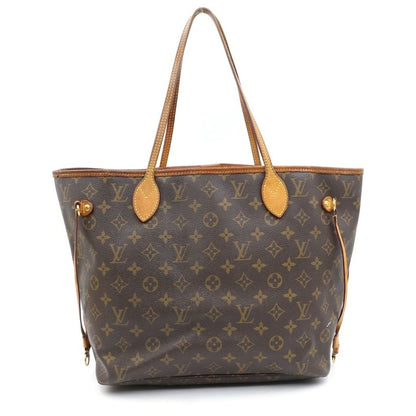 Louis Vuitton Monogram Neverfull MM Brown Leather Tote — view 2