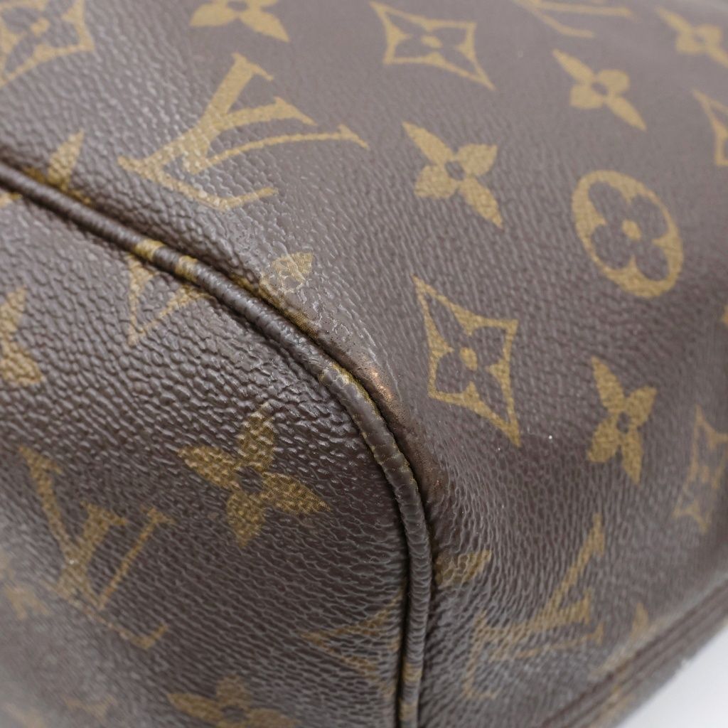 Louis Vuitton Monogram Neverfull MM Brown Leather Tote — view 5