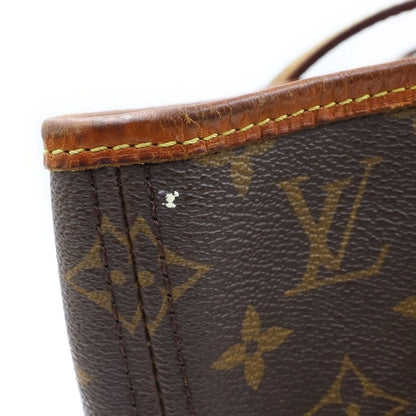 Louis Vuitton Monogram Neverfull MM Brown Leather Tote — view 7