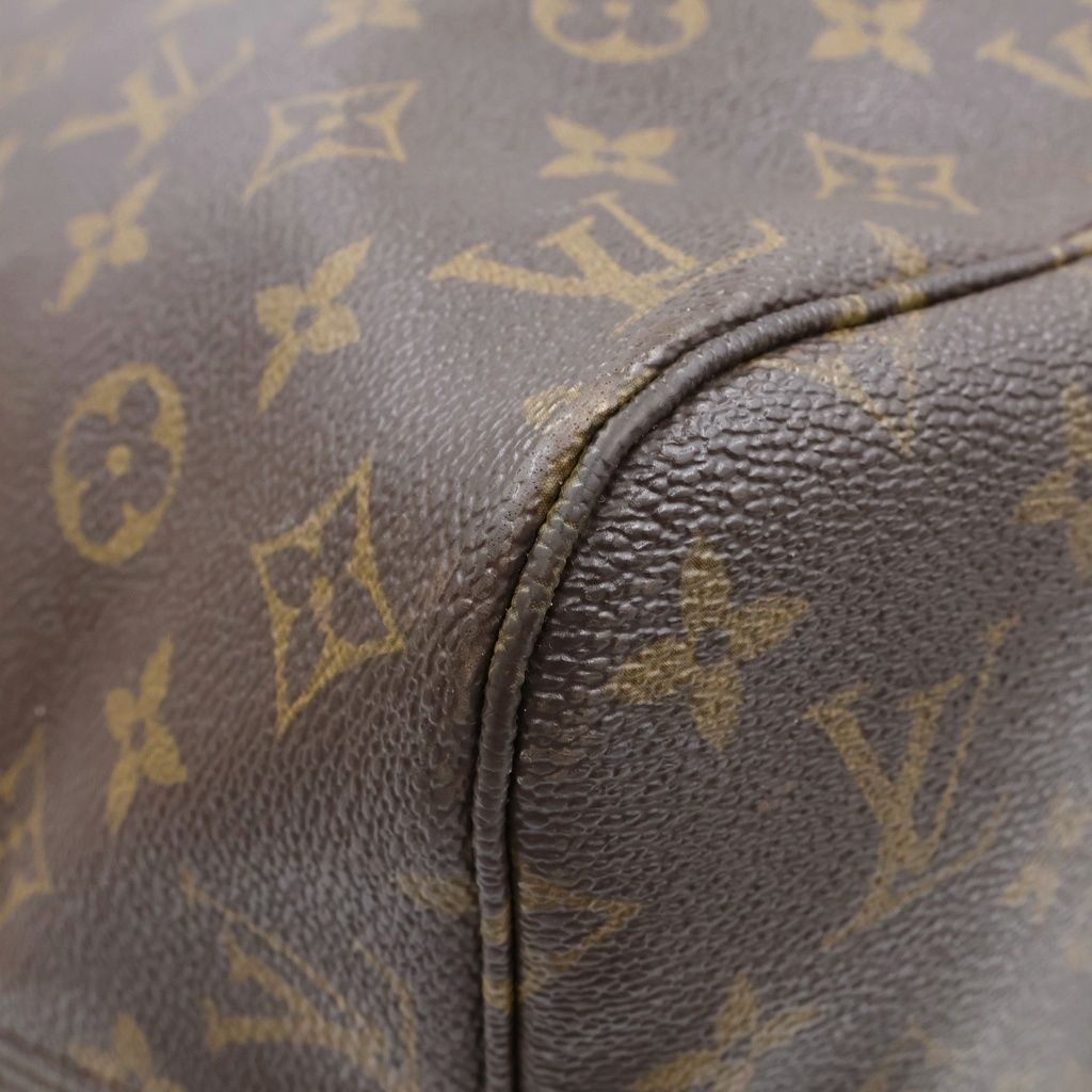 Louis Vuitton Monogram Neverfull MM Brown Leather Tote — view 6