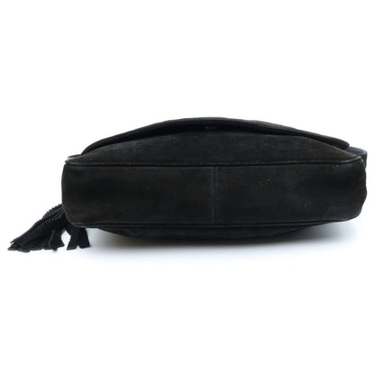 Chanel Triple Coco Tassel Shoulder Bag Black Suede Silver — view 4