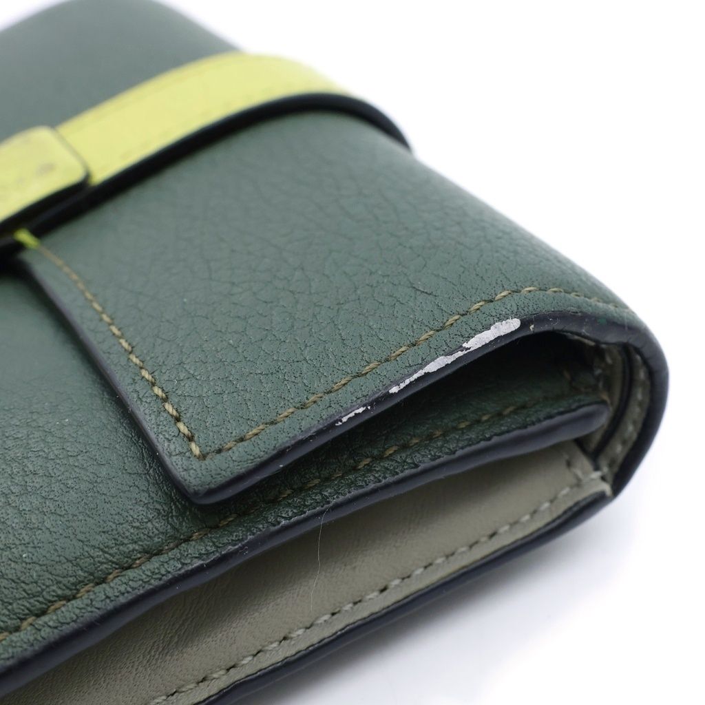 Loewe Anagram Small Vertical Compact Wallet Trifold Khaki — view 5