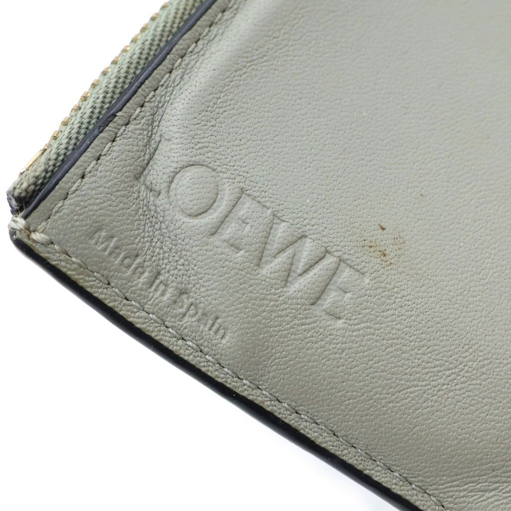 Loewe Anagram Small Vertical Compact Wallet Trifold Khaki — view 6