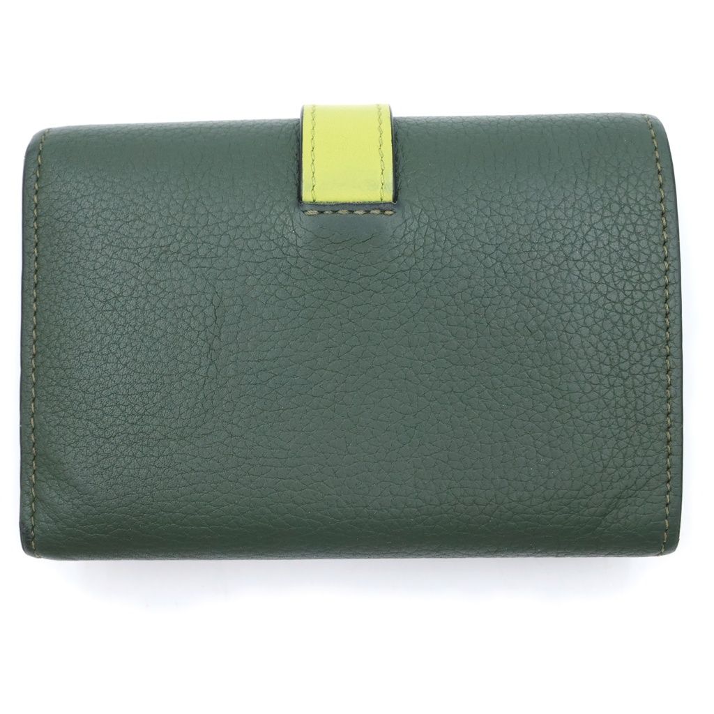 Loewe Anagram Small Vertical Compact Wallet Trifold Khaki — view 2