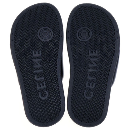 Celine Triomphe Sandals Black Leather Silicone Thick Sole — view 5