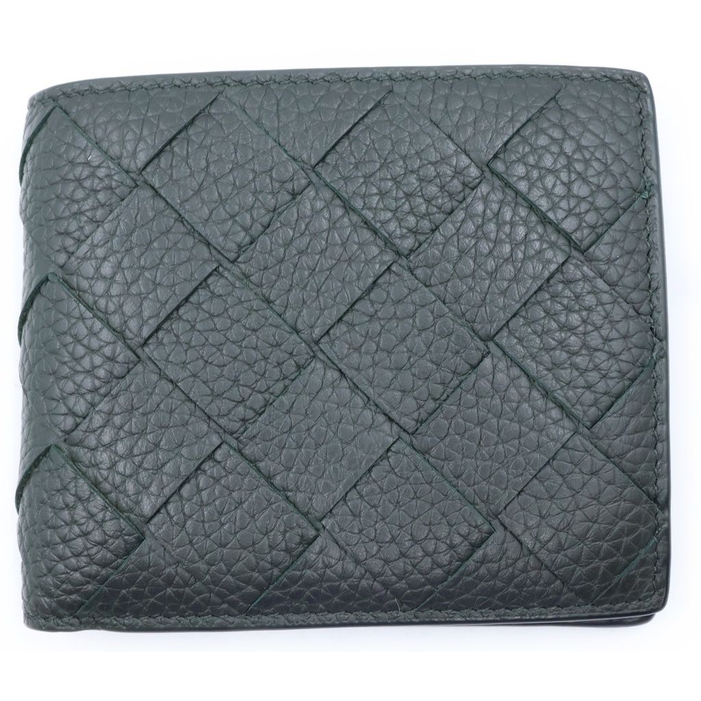 Bottega Veneta Calfskin Wallet with Intrecciato Coin Purse Bifold Black