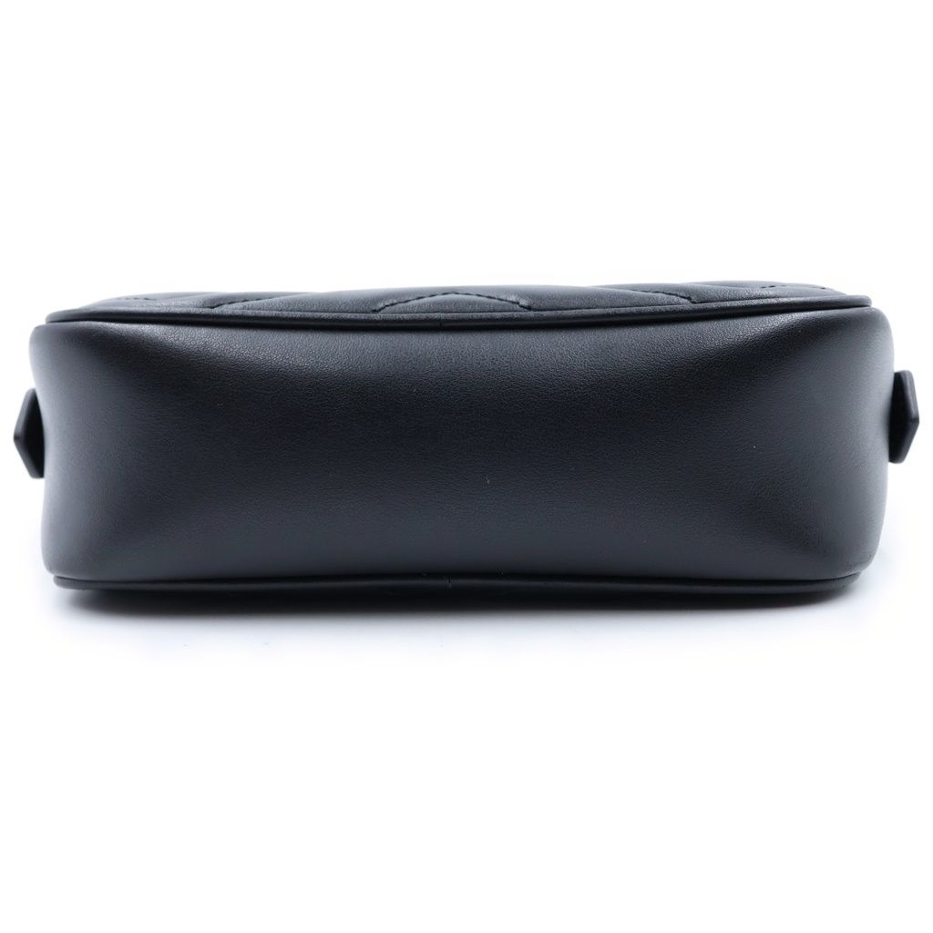 Gucci GG Marmont Mini Chain Shoulder Bag Black Gold Leather — view 4