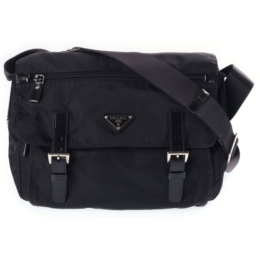 Prada Tessuto Nylon Messenger Bag Black