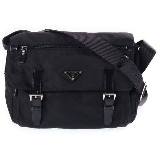 Prada Tessuto Nylon Messenger Bag Black