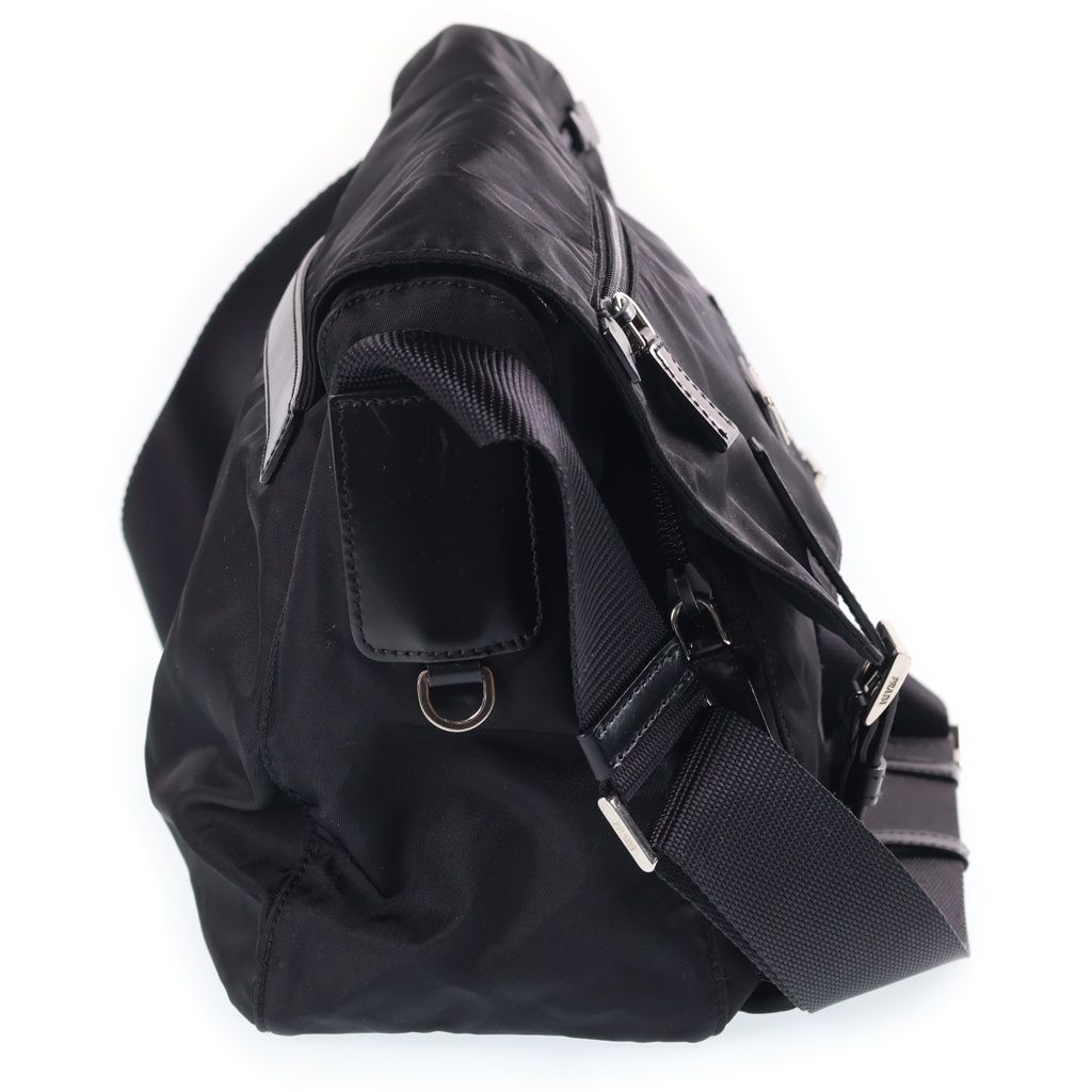 Prada Tessuto Nylon Messenger Bag Black — view 3