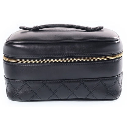 Chanel Bicolor Vanity Pouch Black Lambskin Gold