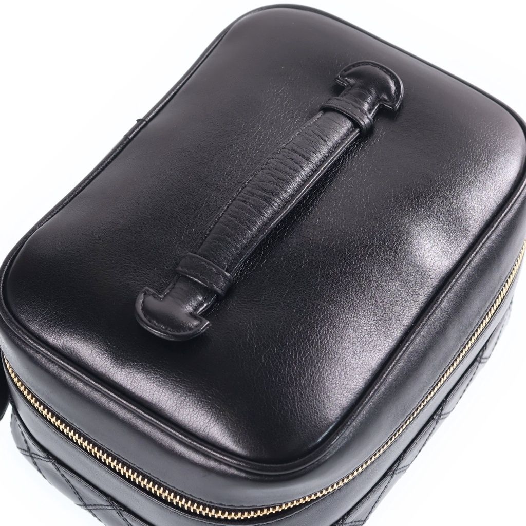 Chanel Bicolor Vanity Pouch Black Lambskin Gold — view 6