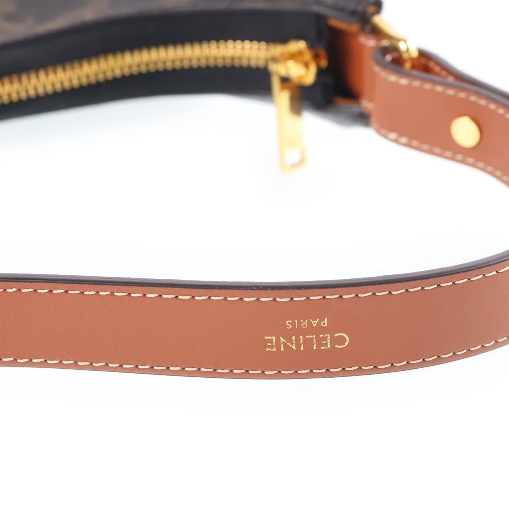 Celine Triomphe Ava Bag Brown Leather Gold — view 6