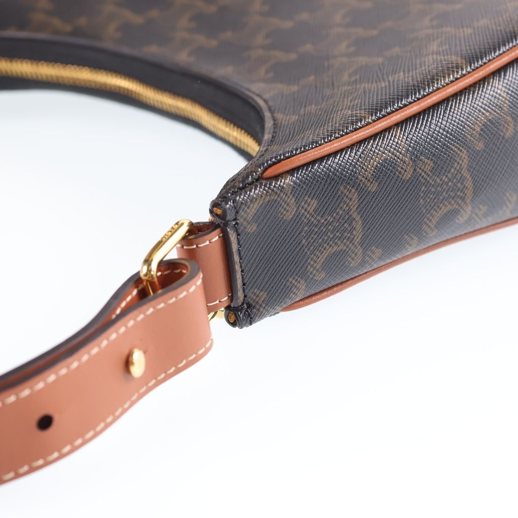 Celine Triomphe Ava Bag Brown Leather Gold — view 7