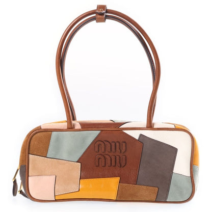 Miu Miu Beau Leather Patchwork Back Multi Handbag