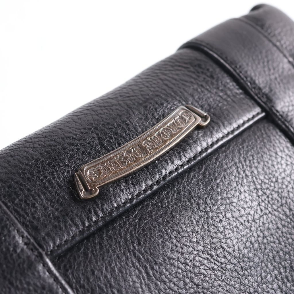 Chrome Hearts Mini Tote Cemetery Cross Patch Mini Leather Handbag Black — view 7