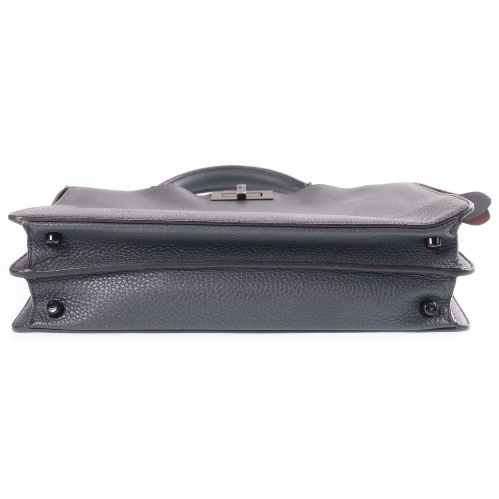 Fendi Peekaboo ISeeU Medium 2-Way Shoulder Bag Gray Leather Black — view 4