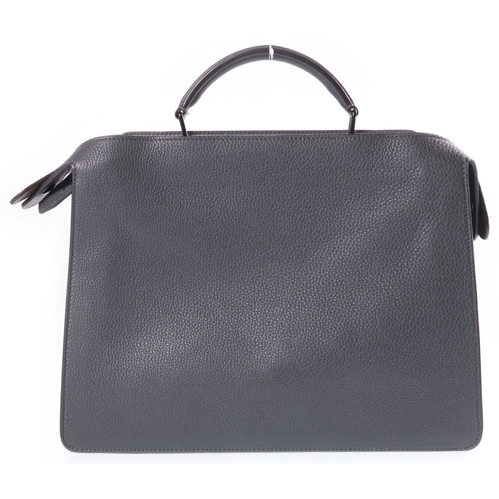 Fendi Peekaboo ISeeU Medium 2-Way Shoulder Bag Gray Leather Black — view 2