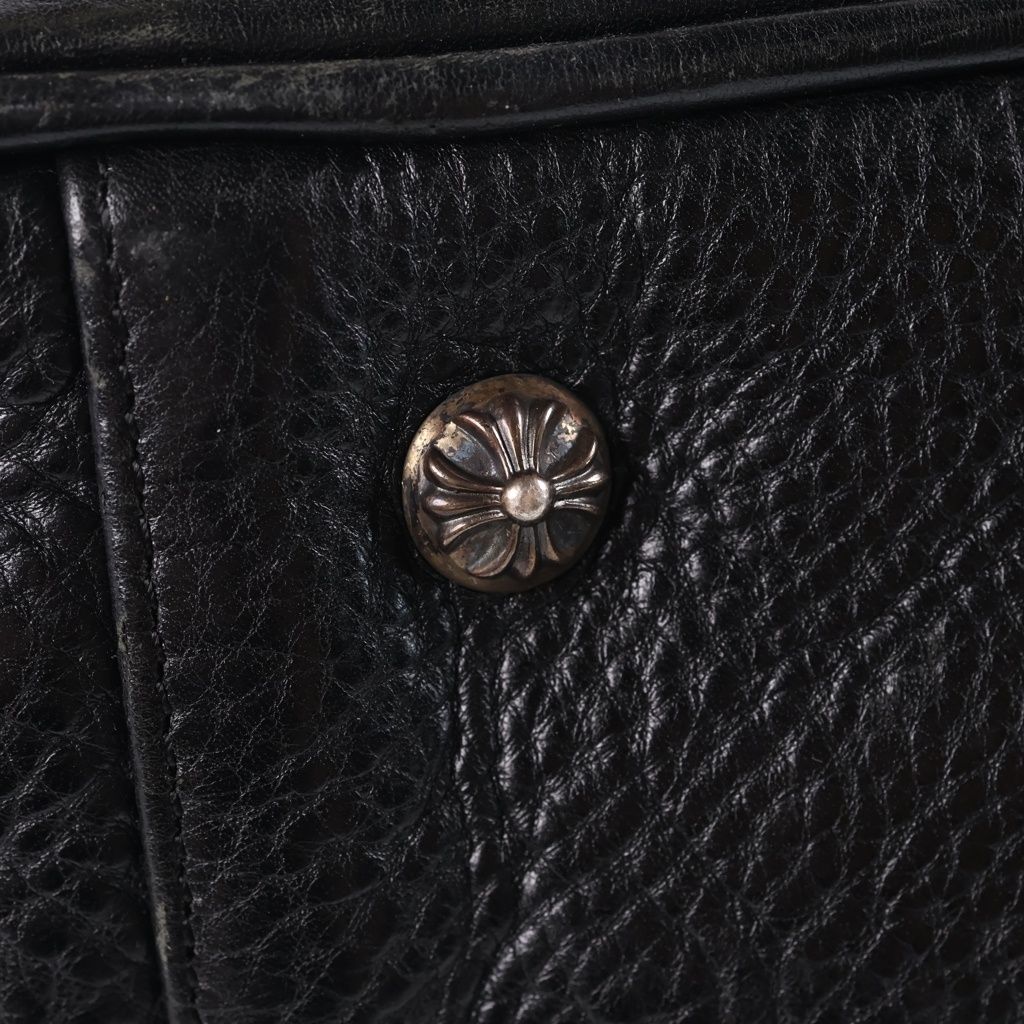 Chrome Hearts Gym MD Gym Bag Shape CH Charm Small Leather Handbag Black — view 6
