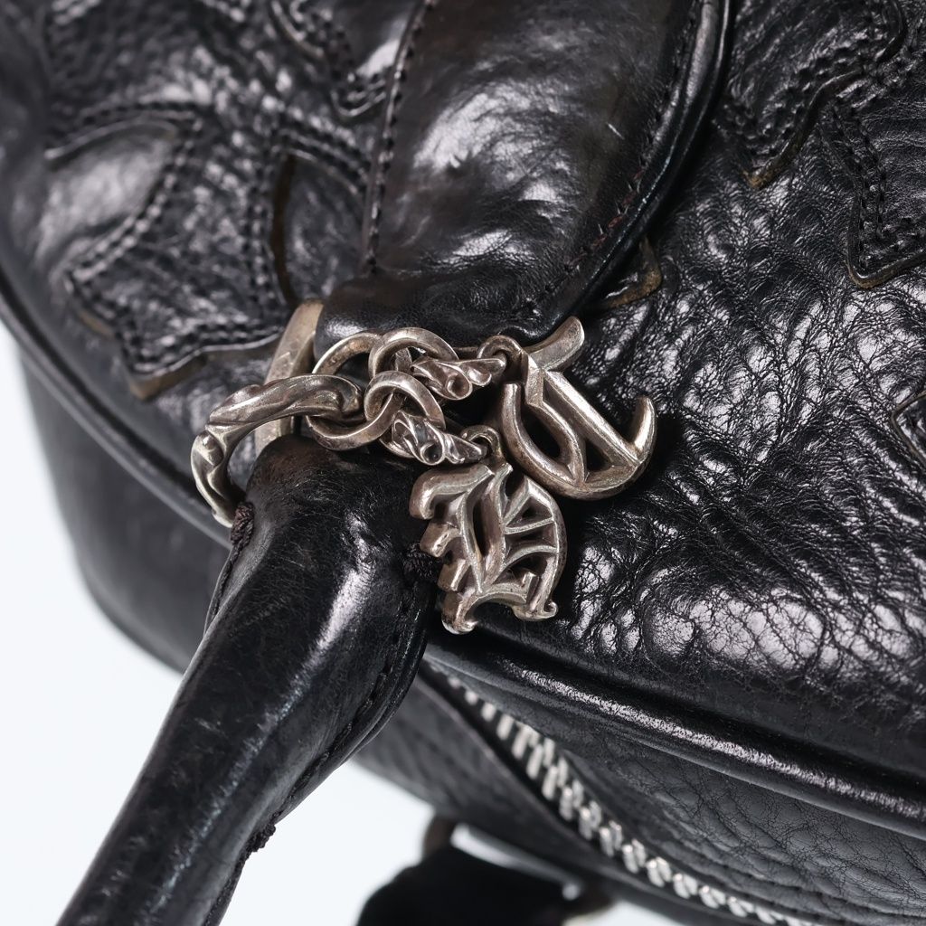 Chrome Hearts Gym MD Gym Bag Shape CH Charm Small Leather Handbag Black — view 7