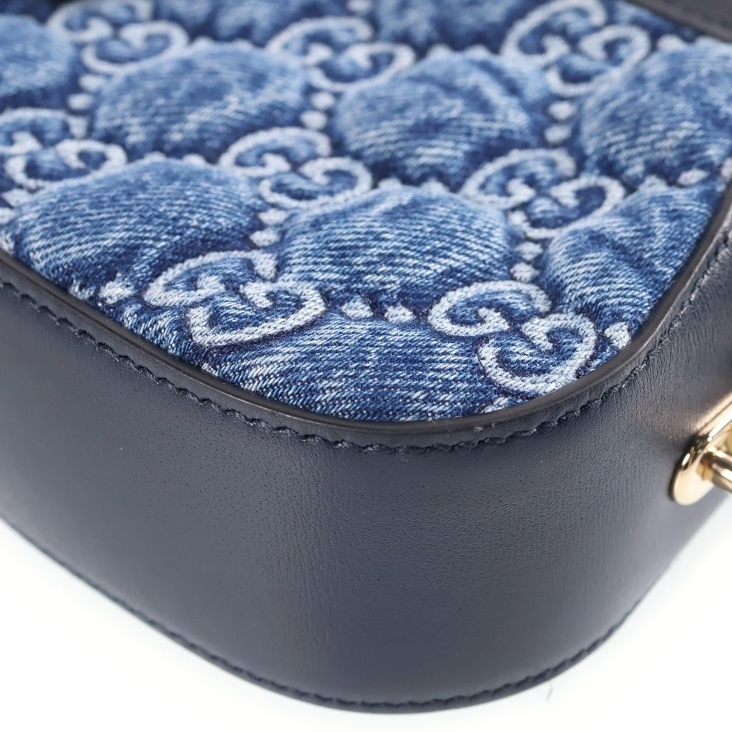 Gucci Sherry Line GG Denim Moonside Bag Indigo Blue Gold — view 5
