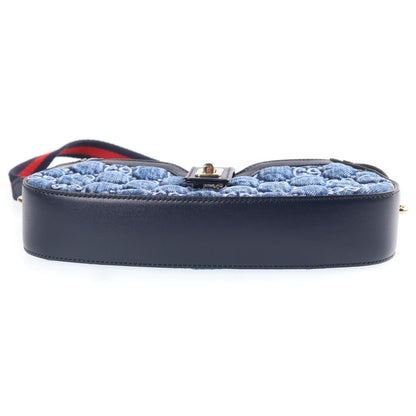 Gucci Sherry Line GG Denim Moonside Bag Indigo Blue Gold — view 4