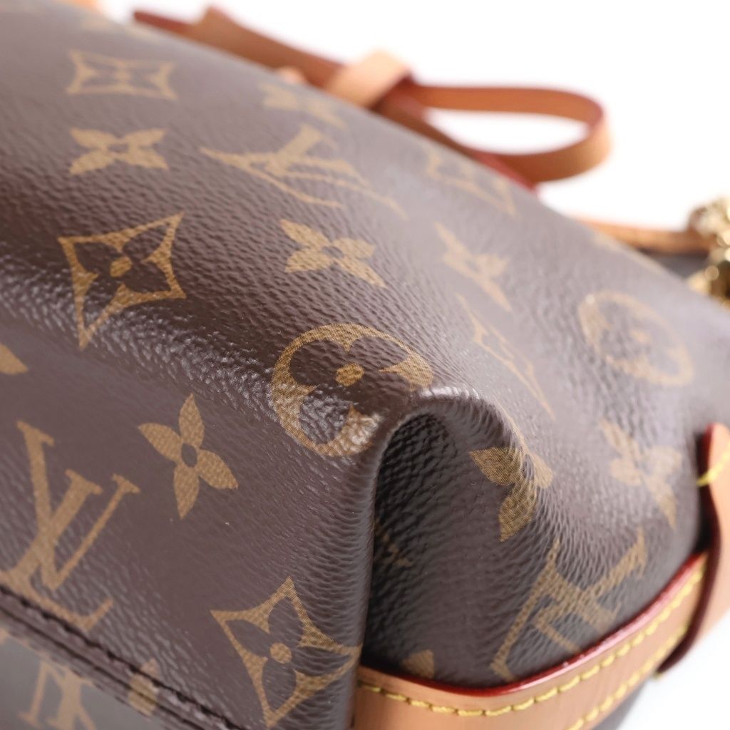 Louis Vuitton Monogram Carryall BB Chain Mini Shoulder Bag Brown Leather Gold — view 5
