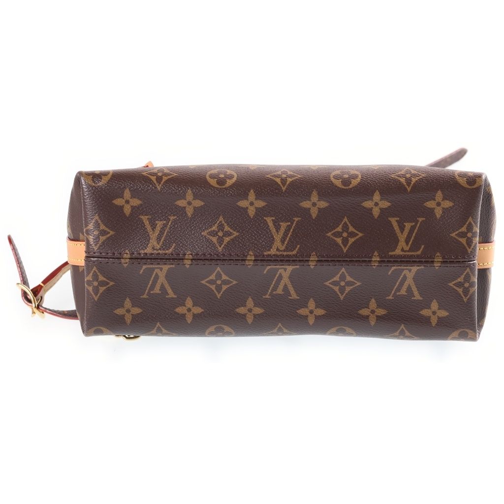 Louis Vuitton Monogram Carryall BB Chain Mini Shoulder Bag Brown Leather Gold — view 4