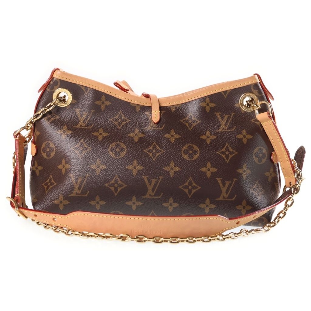 Louis Vuitton Monogram Carryall BB Chain Mini Shoulder Bag Brown Leather Gold — view 2