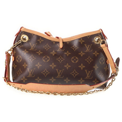 Louis Vuitton Monogram Carryall BB Chain Mini Shoulder Bag Brown Leather Gold — view 2