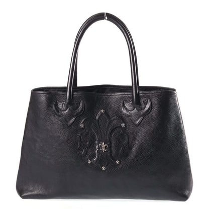 Chrome Hearts Snp BS Fluer Patch Tote Double Snap BS Flare Leather Black