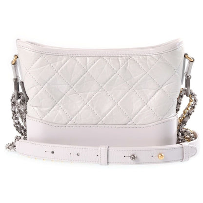 Chanel Gabrielle de Chanel Small Chain Shoulder Bag Light Gray Leather Gold — view 2